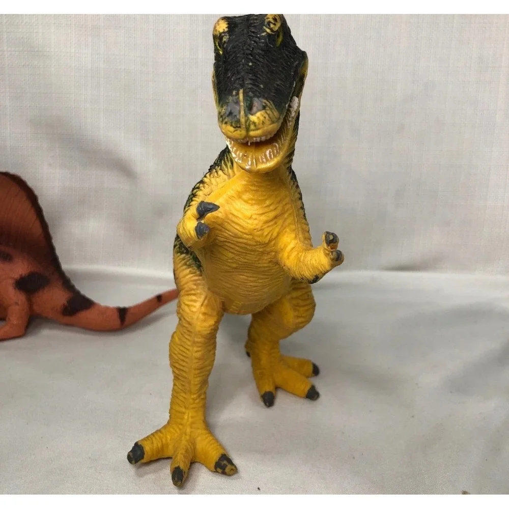 Vintage Dinosaur Toy Figure Lot T-Rex Dimetrodon Two Headed Dragon Crocodile 4pc